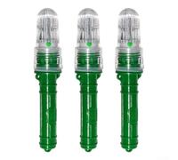 Boat Signal Light 3pc Pack for Fishing Net Marking and Nighttime Navigation with Automatic Night and Fog Activation (green)