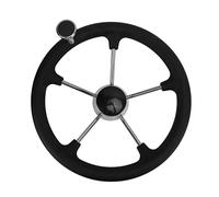 Boat Steering Wheel 13.5 Inch | 304 Stainless Steel Tarnish Protected | PU Foam Grip Secure Grip | Marine Steering Wheel for Yachts/Boats/Ships