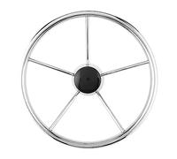 Boat Steering Wheel 13.5 Inch 5 Spoke Stainless Steel Mirror Polishing Marine Control Accessory for Vessel with 3/4 Inch Tapered Shaft