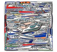 Boat Stickers 50 Pcs Cute Cartoon Cruise Ship Stickers for Skateboard Laptop Water Bottle Helmet Bike Luggage Computer Car Motorcycle,Vinyl Waterproof Aesthetics Decals for Teens Kids Adults