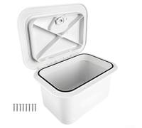 Boat Storage Compartment with Sealed Lid for Fishing Gear Designed to Embed in Deck or Hull Surfaces ABS Construction (White)