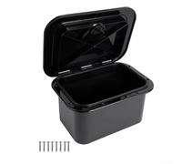 Boat Storage Compartment with Sealed Lid for Fishing Gear Designed to Embed in Deck or Hull Surfaces ABS Construction (Black)