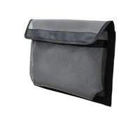 Boat Storage - Self-Adhesive Mesh Bag | No Drilling Hook and Loop Holder | Marine Accessories for Boating Cabin Cockpit Console Yacht Trailer Outdoor, 35x25cm, 1pc Black Grey