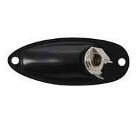 Boat Style 1/4 inch Loaded Guitar Output Mono Plug Socket Plate for Strat Stratocater Style Electric Guitar, Black
