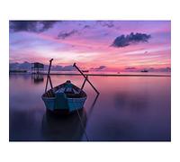 Boat Sunset Phu Quoc Vietnam Large Canvas Wall Art Print
