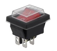 Boat Switch, KCD4 Red with Light 4-Pin 2-Speed Rocker Type for Electrical Equipment On/Off Control Panel