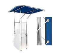 Boat T-Top Center Console Canopy, Adjustable Aluminum Frame Shade Roof for Fishing and Leisure Boats