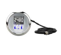 Boat Tachometer Digital Multifunction Gauge with Water Temperature Oil Pressure RPM Voltage Monitoring for RV Yacht Fishing Boats ABS Stainless Steel 85mm (White Dial)