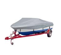 Boat Tarpaulin Set of 2 Grey 427-488 cm Length 229 cm Width Waterproof Tear-Resistant UV Resistant Breathable Weatherproof for Winter Storage Transport Trailer Motor Boat Sailing Boat