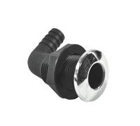 Boat Thru Hull Fitting 90 Degree Hose 3/4 Inch Plastic with Stainless Rim Replacement Part