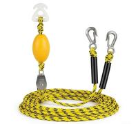 Boat Tow Rope, Dual-Hook Pulley Tow Line for Kayak Surfing Waterskiing, 4800lbs Load, 8.5ft UV Resistant(Yellow)