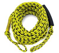 Boat Tow Rope for Tubes Boating, 3K 60FT 1-3 Riders Ski Skiing Heavy Duty Tube Thick Ropes with Floating Foam for Tubing Float Water Wakeboard Towable Tube Yellow and Black