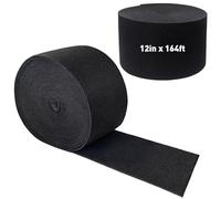 Boat Trailer Bunk Carpet, 8mm Waterproof Trailer Boat Bunk Carpet Replacement for Bunk Boards, Boat Lift & Runners, Durable Black Marine Carpet Roll,12" x164ft DIY Easy Installation