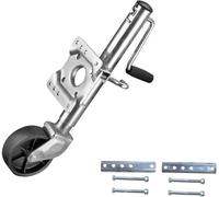 Boat Trailer Jack with Wheel - Heavy-Duty Bolt-On Swivel Jack, Swivel Trailer Jockey Wheel, Caravan Jockey with 15cm Load 540kg, Retractable 25cm, for