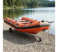 Boat Trailer Silver Galvanised Steel Adjustable 327-329cm 200kg Rubber Wheels EZ