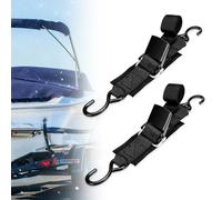 Boat Trailer Tie Downs Strap, 4ft Heavy Duty Transom Adjustable Quick Release Buckle Anti-Scratch Hooks for Pontoon Jet ski Pontoon Marine Rowing Boat Kayak (2 PCS)