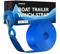 Boat Trailer Winch Strap with Hook 2" x 20'- 10,816lbs Breaking Strength Heavy Duty Hand Crank Strap Replacement for Boat and Jet Ski, Automotive Towing Boat Trailer Strap