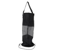 Boat Trash Bag Dry Bags Nylon Mesh Reusable Portable Boat Garbage Container with Lanyard for Outdoor Seaside (Black)