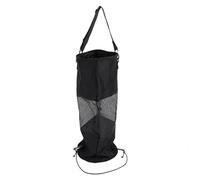 Boat Trash Bag Nylon Mesh Reusable Garbage Container, Marine Waste Organizer with Lanyard, Durable Oxford Cloth and Mesh Design for Fishing Camping Outdoor Seaside Use (Black)