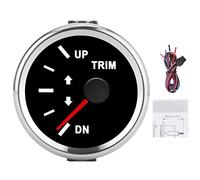 Boat Trim nce Meter, Marine Trim with Red Back, IP67 LCD Di for Yacht Ship, less Steel Housing with Plated Pla, 9 32V (Black Dial Silver Cover)
