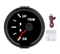 Boat Trim nce Meter, Marine Trim with Red Back, IP67 LCD Di for Yacht Ship, less Steel Housing with Plated Pla, 9 32V (Black Dial Black Cover)