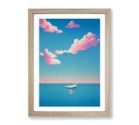 Boat Under The Sky Framed Print | A2 Oak Framed Wall Art | Ready to Hang | Modern Vehicle Picture | Living Room Bedroom Lounge Office