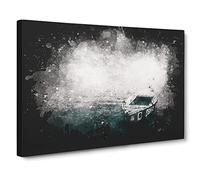 Boat Upon Granges River In India Paint Splash Canvas Print | Gallery Wrapped 30mm Frame Wall Art | 20x14 inches | Ready to Hang | Modern Seascape Picture | Living Room Bedroom Lounge Office