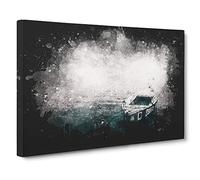 Boat Upon Granges River in India Paint Splash Canvas Print | Gallery Wrapped 30mm Frame Wall Art | 30x20 inches | Ready to Hang | Modern Seascape Picture | Living Room Bedroom Lounge Office