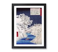 Boat Upon The River By Utagawa Hiroshige Asian Japanese Framed Print | A3 Black Framed Wall Art | Ready to Hang | Asian Vehicle Picture | Living Room Bedroom Lounge Office