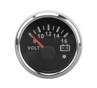 Boat Voltmeter, Accurate Measurement Colorful Backlight Voltmeter Stainless Steel 52 (Black Plate Silver Cover)