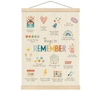 Boat Wades Mental Health Things to Remember Poster Hanger Frame, Inspirational Wall Art Hanging Banner Decor for Classroom Therapy Office School Counselor Office Calming Corner, 12x16 Inch