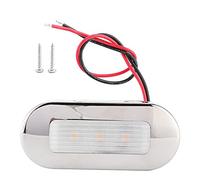 Boat Walkway Light 12V License Plate Light DC LED Walkway Courtesy Light Oval Shape 3 Lamp Beads IP67 Waterproof for Marine Boat RV(Warm White)
