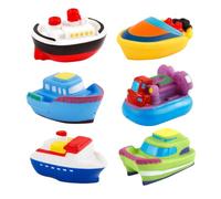 Boat Water Toy: Bath Bowl, Floating Toy Set, 6 Pieces, with Safely Rounded Design and Bright Colours, Interactive Toy for the