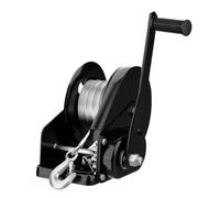 Boat Winch Hand Crank, Self-locking Trailer Winch with 49.2ft Wire Rope, Durable Gear for Easy Boat Lifting and Securing