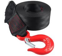 Boat Winch Strap with Hook,Boat Trailer Winch Strap 2 inch x 20 Foot, Great for Truck, Jet Ski and Car Trailers Towing and Heavy Duty Equipment (Black)