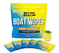 Boat Wipes Cleaning & UV Protectant 10ct Indvidually Wrapped, Marine Vinyl Cleaner and Protector for Boat Seats Console and Dash, Non Greasy Matte Finish - Better Boat