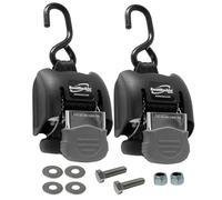 BoatBuckle G2 Stainless Steel Retractable Tie-Down Transom Straps - for Brackish or Saltwater Environments - Ratchet Tie Down Straps for Boats - 1500lbs Break Strength, 2 x 43-Inch, 2-Pack