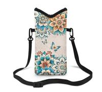 Boatee Small Crossbody Cellphone Bags for Women Mini Messenger Phone Handbag Shoulder Purse with Strap for Running Yoga Hiking, Mandala Butterfly