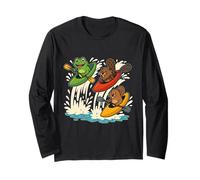 Boater Cross Frog Beaver Kayaking Long Sleeve T-Shirt