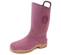 Boatilus Children's Ducky Megol Rain Boot, Burgundy Brushed Beige, 4 UK