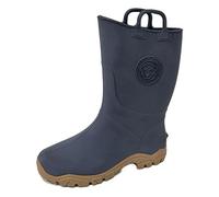Boatilus Children's Ducky Megol Rain Boot, Navy Brushed Beige, 4 UK