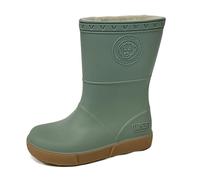 Boatilus Seals Kids Rain Boots Clogs Garden Boots - 100% Waterproof Wool Lined Scented Rubber Non Slip, Pastel Green Beige, 12.5 UK Child