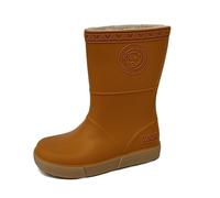 Boatilus Seals Kids Rain Boots Clogs Garden Boots - 100% Waterproof Wool Lined Scented Rubber Non Slip, Pumpkin Beige, 7 UK Child