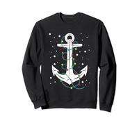 Boating Christmas Lights Anchor Santa Sailing Boat Sailor Sweatshirt