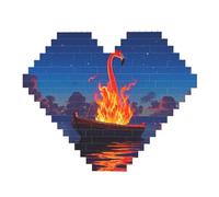 Boats And Flamingos Building Block Puzzle Heart Shaped Personalized Photo Building Blocks Puzzles Family Keepsake Diy Romantic Home Decor Anniversary Birthday Gifts For Her, Him, Lovers, Couples