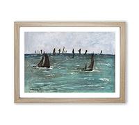 Boats at Berck-Sur-Mer by Edouard Manet Framed Print | A2 Oak Framed Wall Art | Ready to Hang | Modern Nature Picture | Living Room Bedroom Lounge Office
