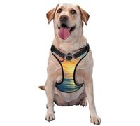 Boats at sea Medium Printed pet Traction Vest - Suitable for Dog Walking, Hiking and Outdoor Adventures,