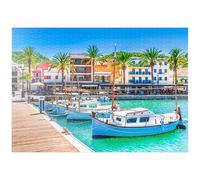 Boats At The Pier Of Port De Andratx. Majorca, Spain - Premium 1000 pieces Puzzle - MyPuzzle special collection from Puzzle Galaxy