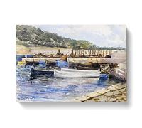 Boats By John Singer Sargent Classic Painting Canvas Wall Art Print Ready to Hang, Framed Picture for Living Room Bedroom Home Office Décor, 60x40 cm (24x16 Inch)