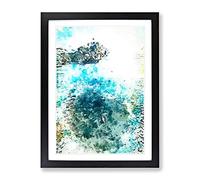 Boats By The Coast In Abstract Modern Framed Print | A4 Black Framed Wall Art | Ready to Hang | Abstract Beach Picture | Living Room Bedroom Lounge Office